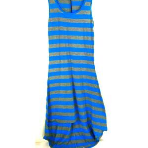 Esti Couture Blue Stripe Cotton Dress Size Large NWT